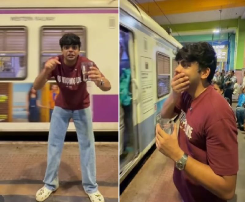 ना सीट मिली, ना चैन... मुंबई लोकल में पानी का गिलास लेकर निकला युवक, फिर भी नहीं गिरी एक बूंद - dainiktribuneonline.com